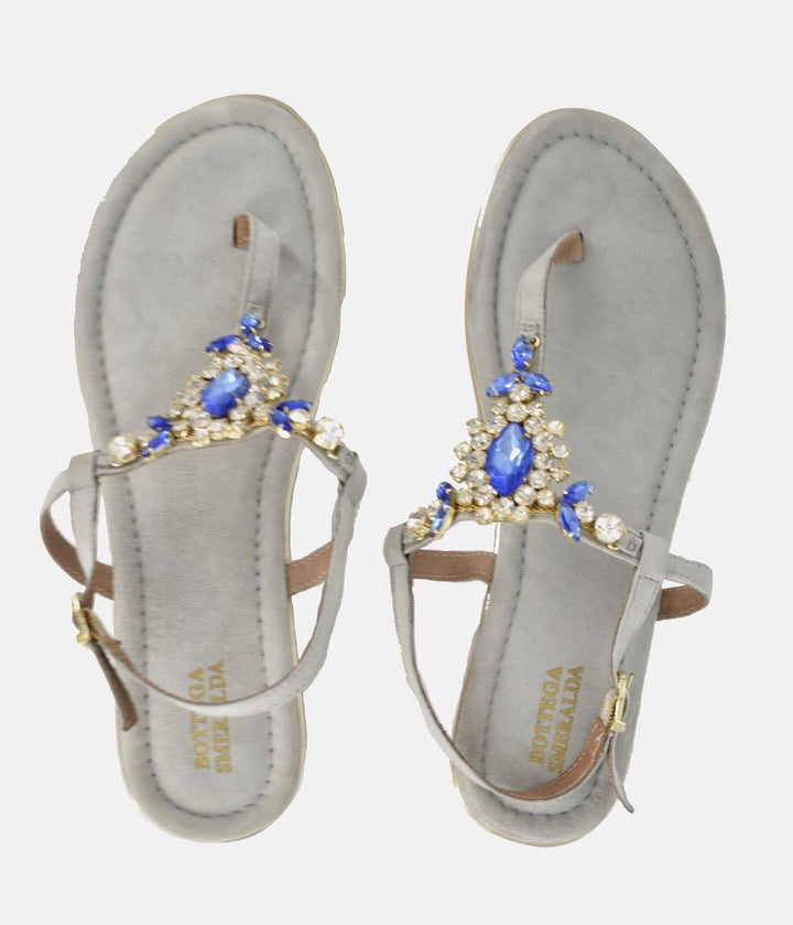 Bottega Stunning Crystal Sandals - Blue