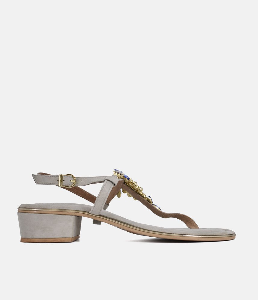Bottega Stunning Crystal Sandals - Blue