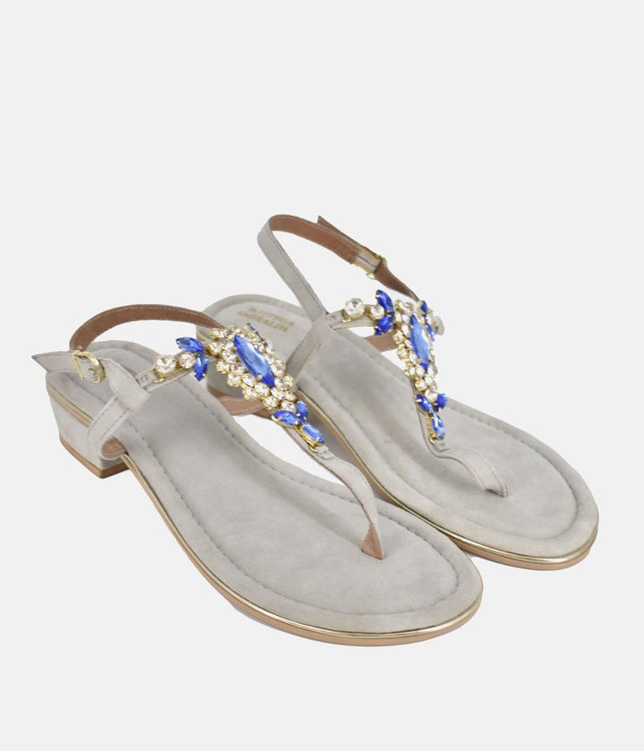 Bottega Stunning Crystal Sandals - Blue
