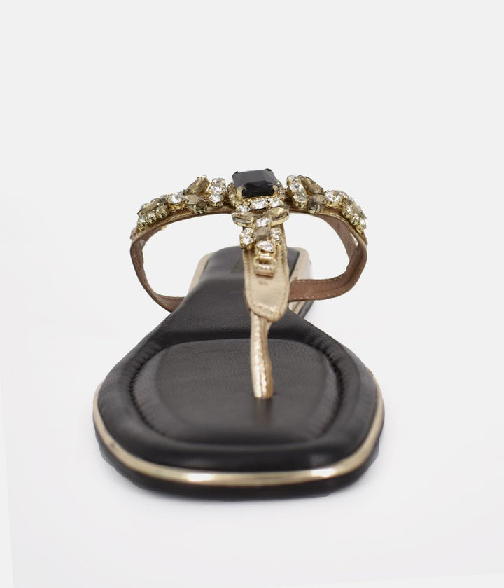 Bottega Dressy Low Wedge Sandals - Gold