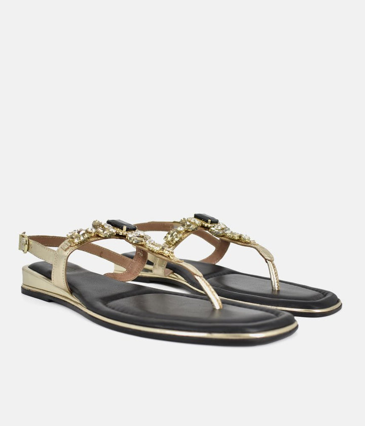 Bottega Dressy Low Wedge Sandals - Gold