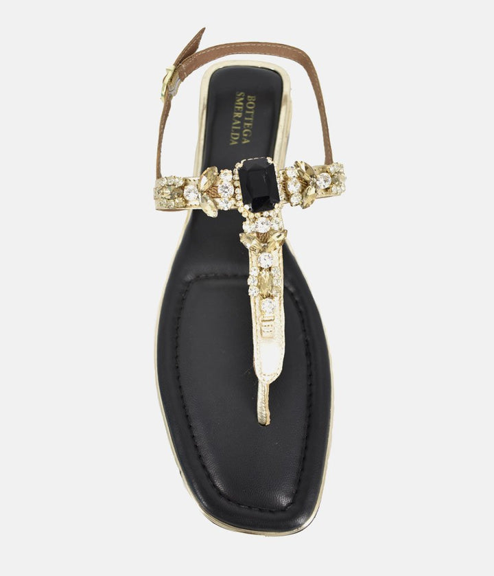 Bottega Dressy Low Wedge Sandals - Gold