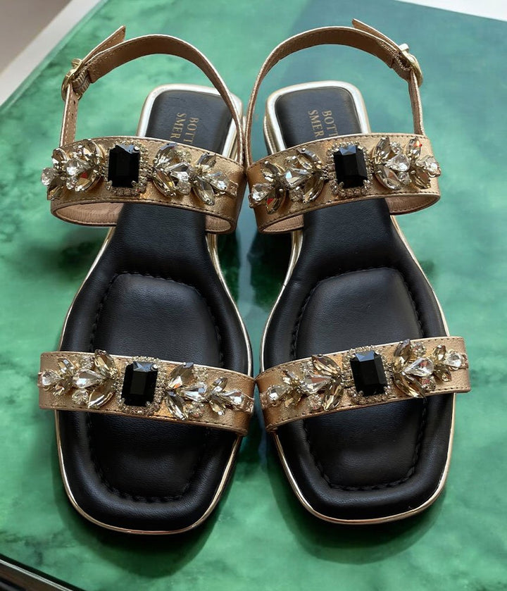 Bottega Chic Sandals - Black/Gold