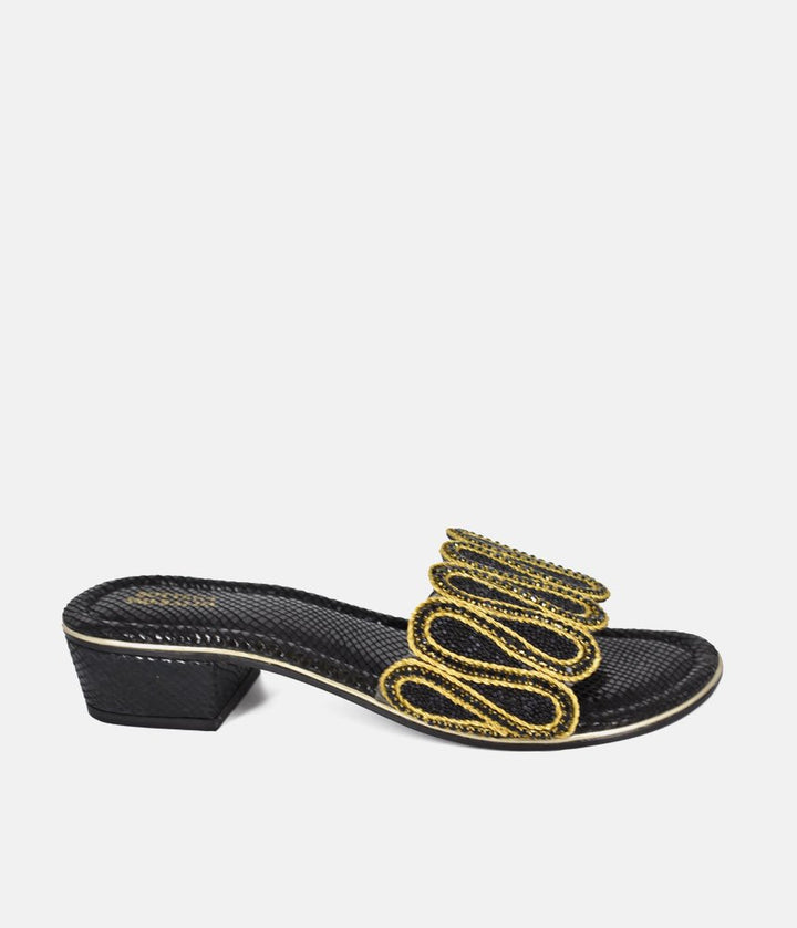 Bottega Elegant Slip On Sandals - Black