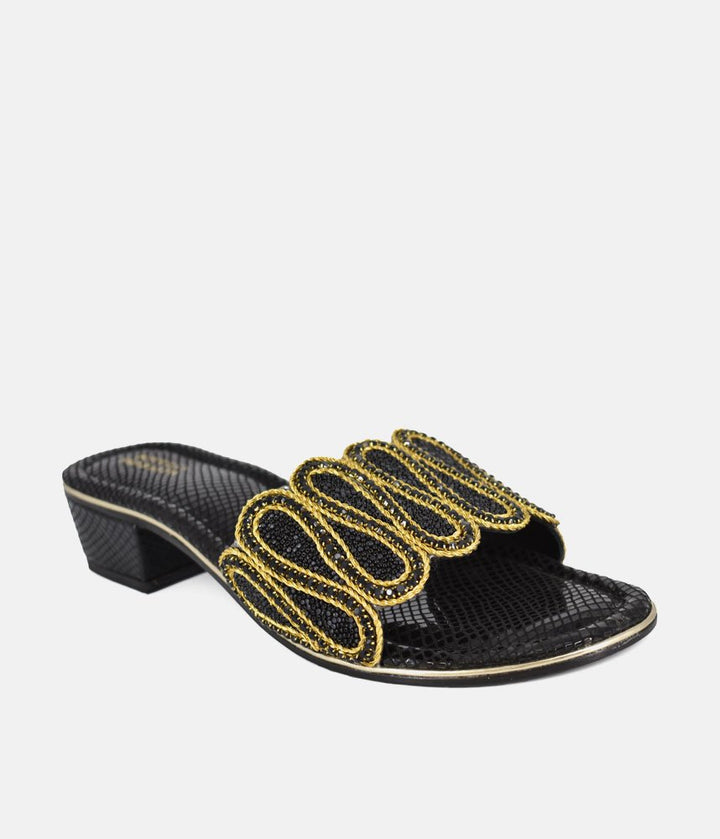 Bottega Elegant Slip On Sandals - Black