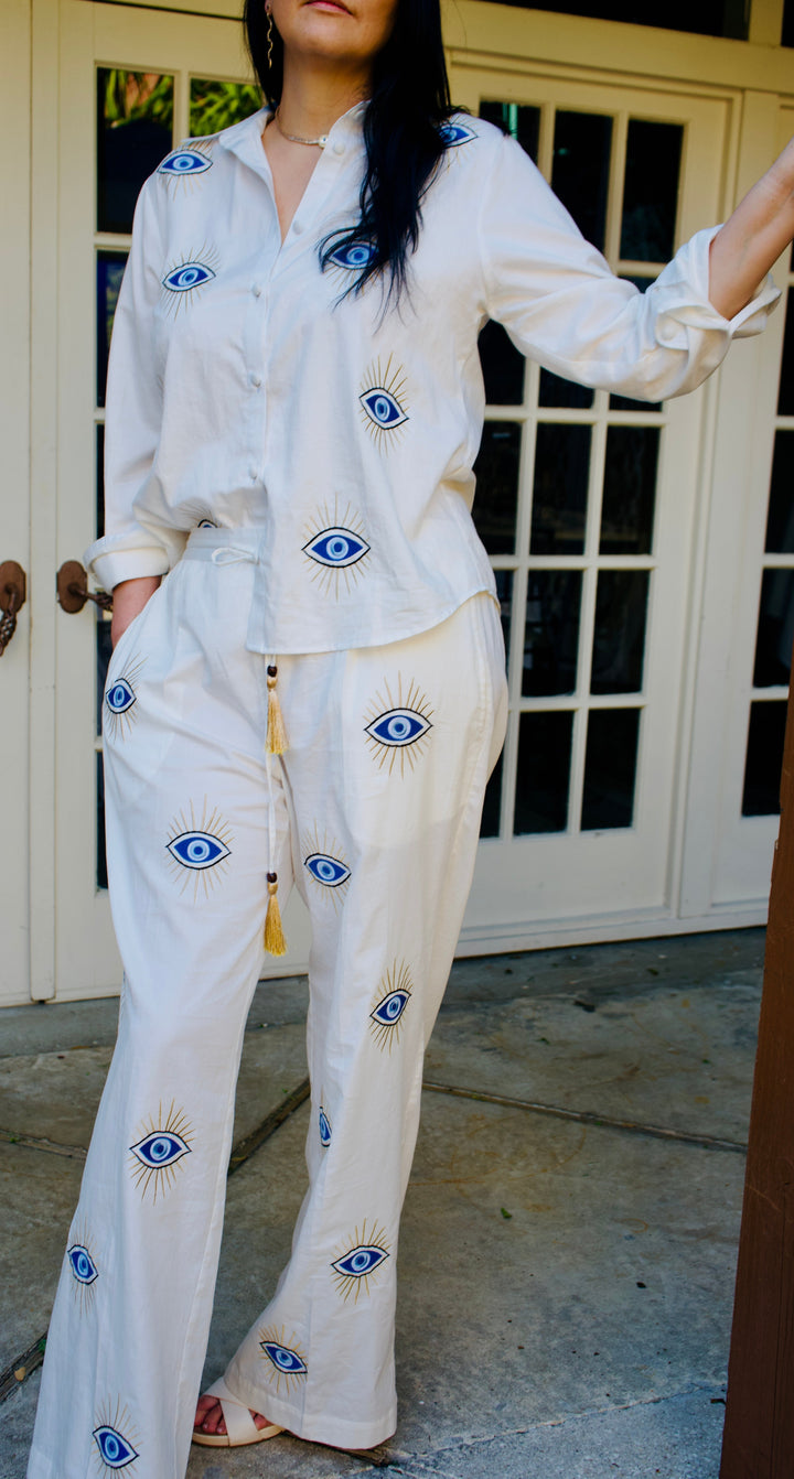 Sapphire Stare Pre-shrunk Cotton Two Piece Set