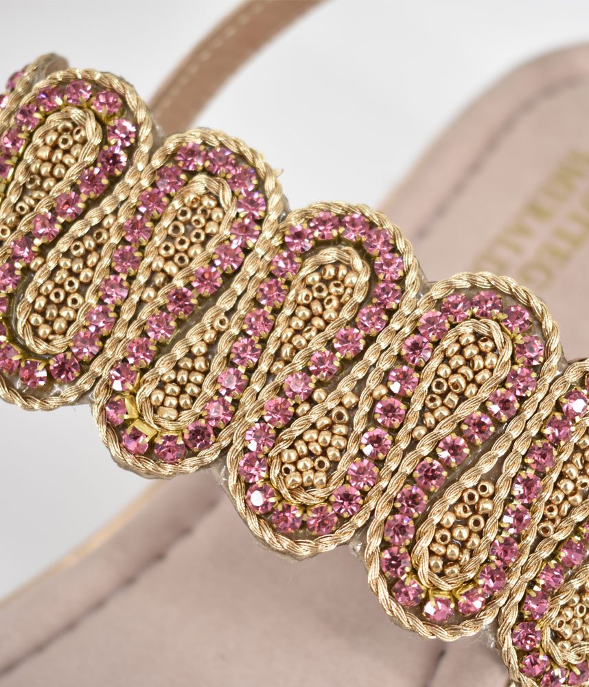 Bottega Glamourous Diamante Sandals - Rose Gold