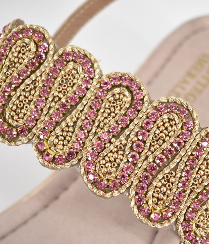 Bottega Glamourous Diamante Sandals - Rose Gold