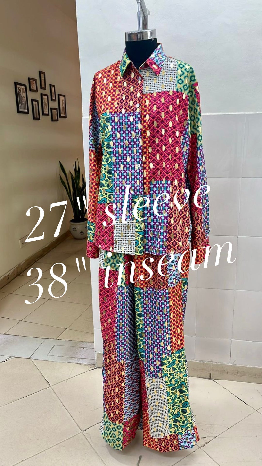 Keleidescope Two Piece Silk Satin Coord Set