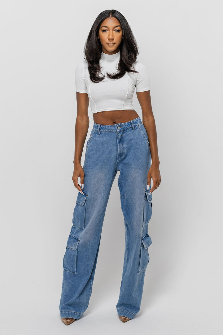 Shantece Denim Cargo Jeans