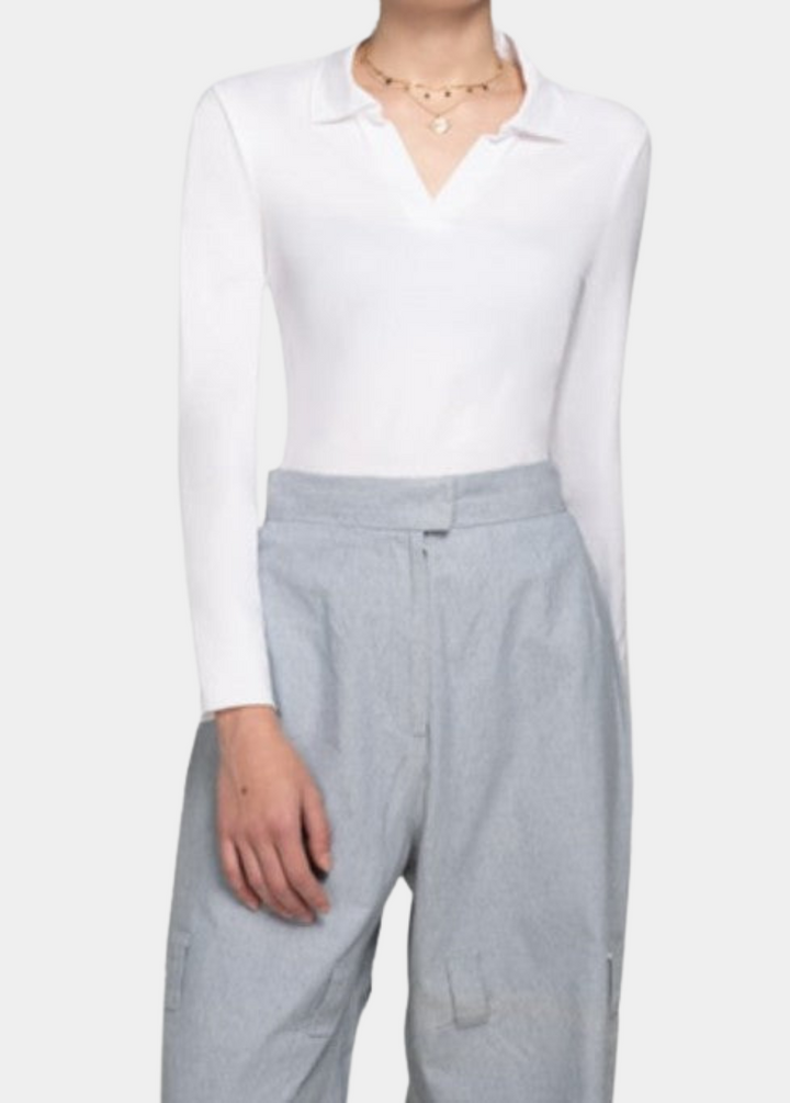 Tall Women’s Collared Long Sleeve Bodysuit