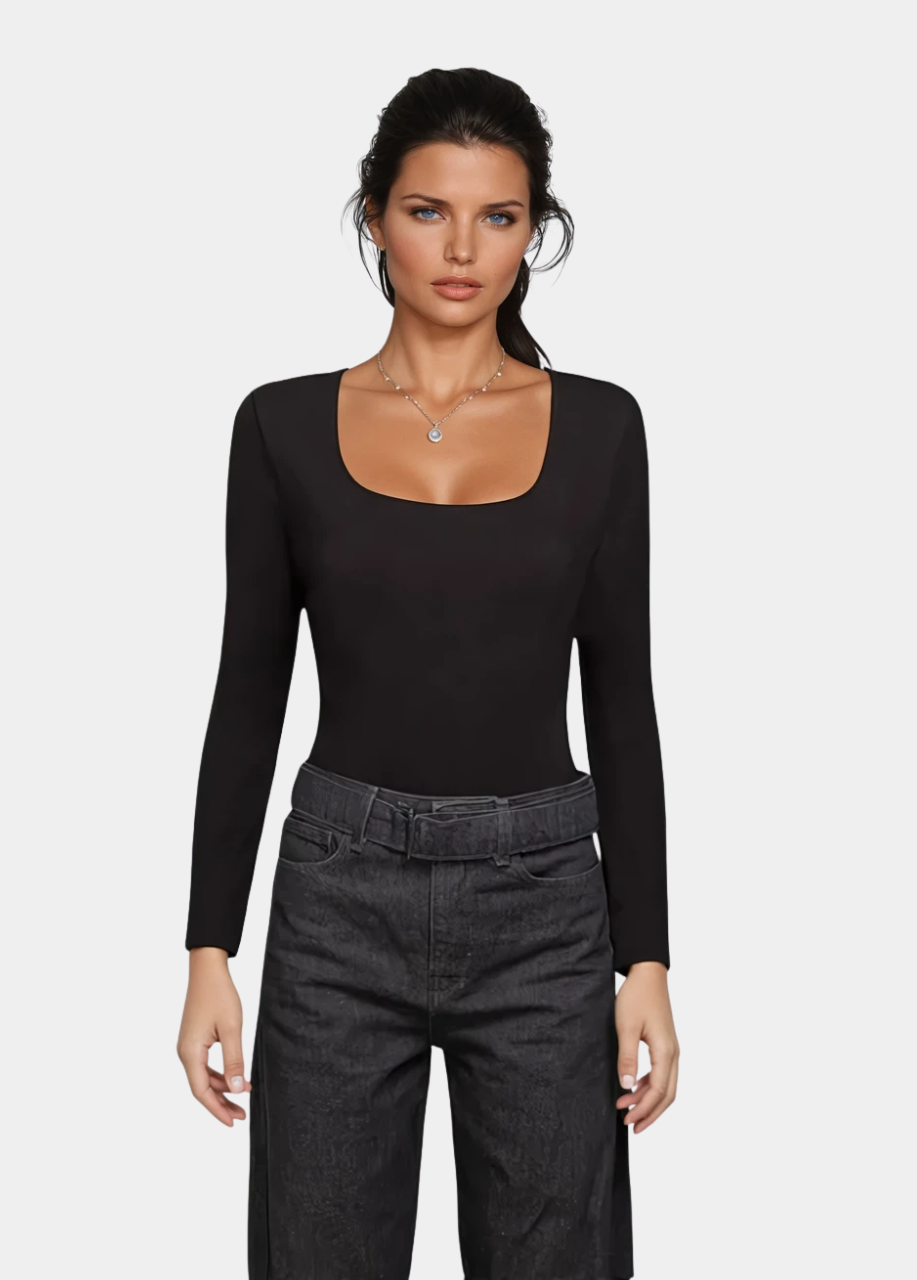 Tall Women’s Double Front Square Neck Long Sleeve Tee