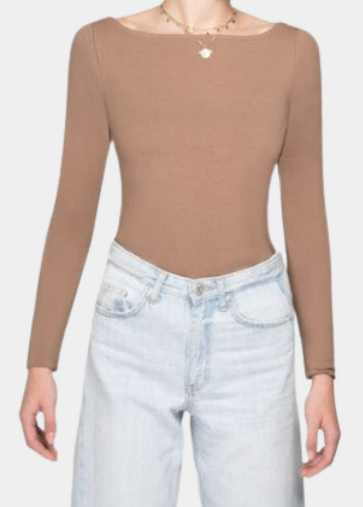 Tall Women’s Double Front Boat Neck Long Sleeve Tee