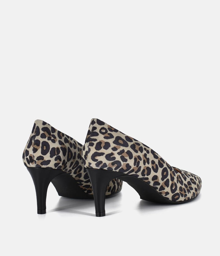 Cinderella Shoes Stylish Leopard Print Suede Heels