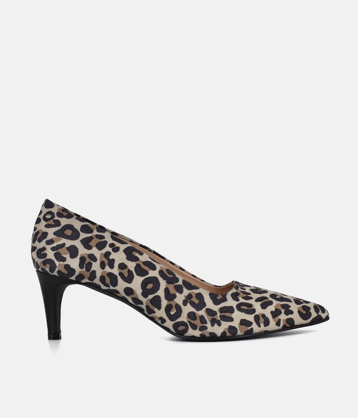 Cinderella Shoes Stylish Leopard Print Suede Heels