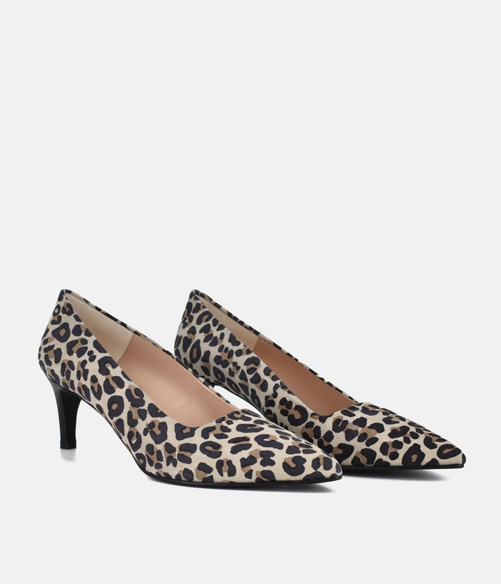 Cinderella Shoes Stylish Leopard Print Suede Heels