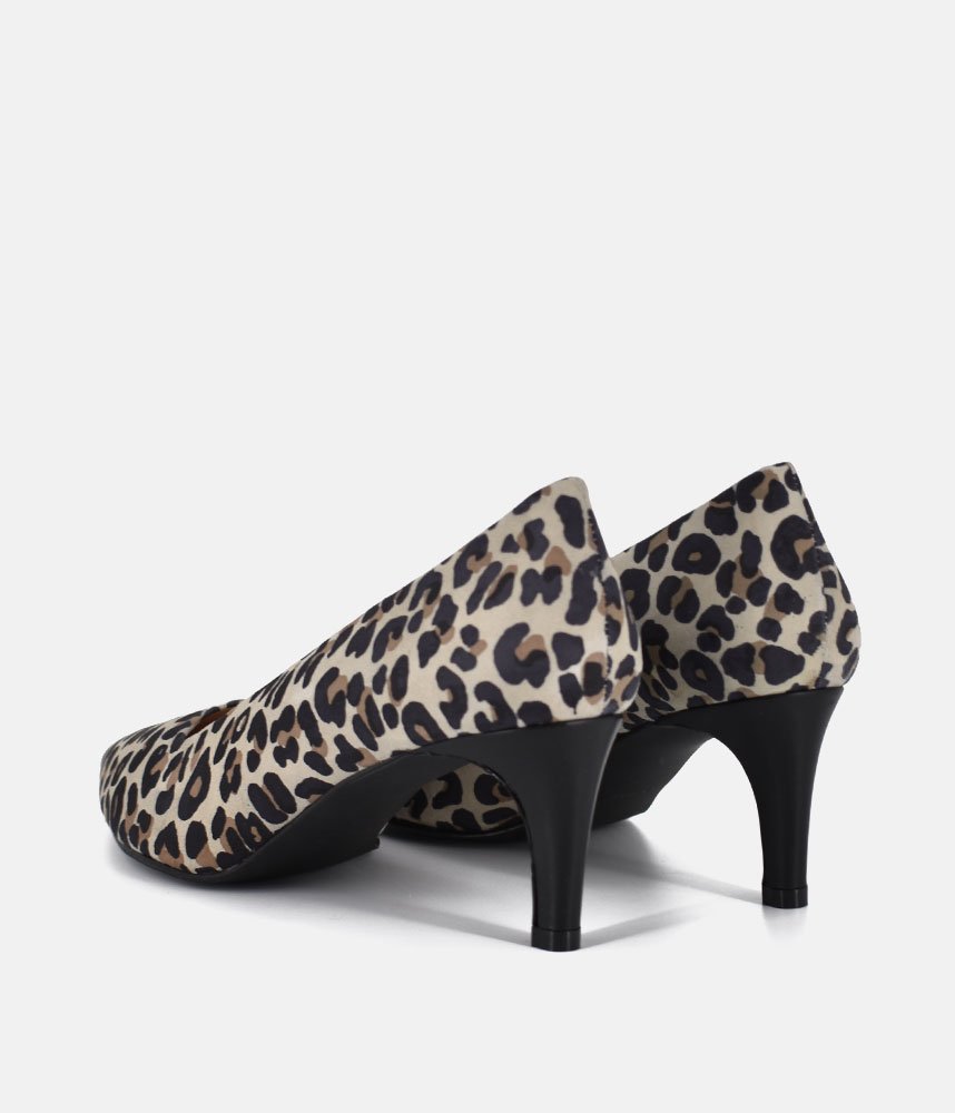 Cinderella Shoes Stylish Leopard Print Suede Heels