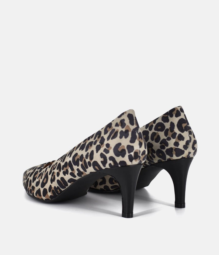 Cinderella Shoes Stylish Leopard Print Suede Heels