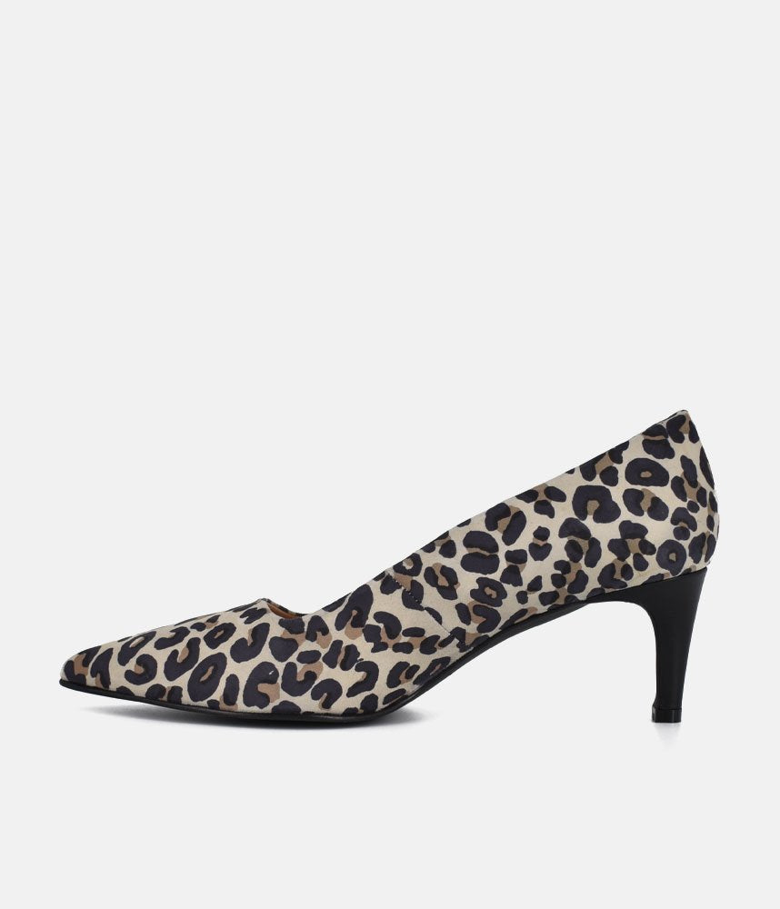 Cinderella Shoes Stylish Leopard Print Suede Heels