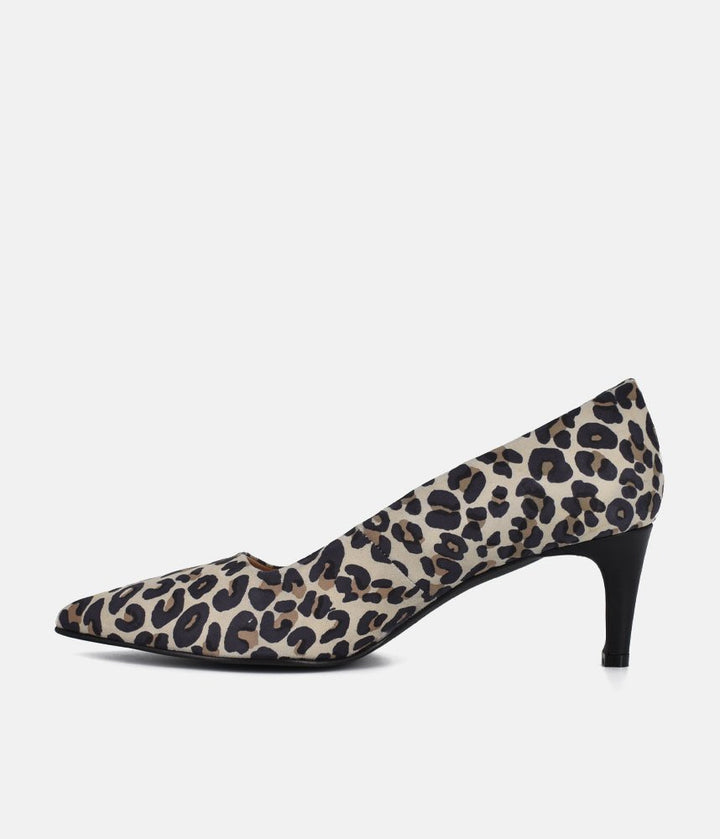 Cinderella Shoes Stylish Leopard Print Suede Heels