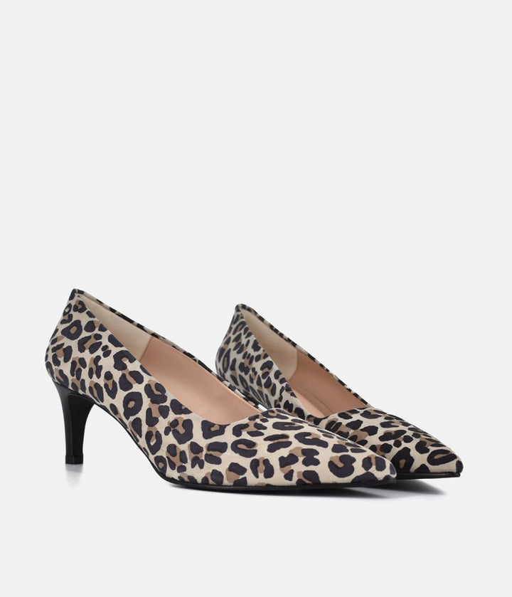 Cinderella Shoes Stylish Leopard Print Suede Heels