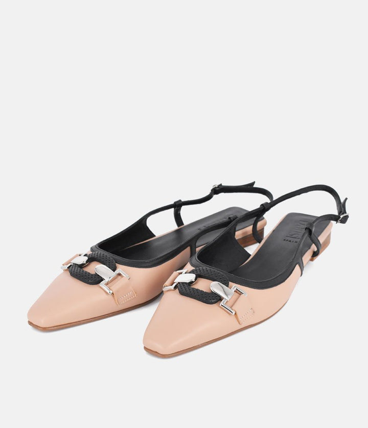 Dansi Elegant Beige Slingback Flats