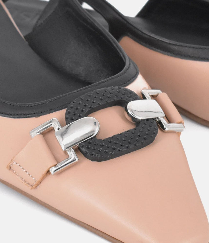 Dansi Elegant Beige Slingback Flats