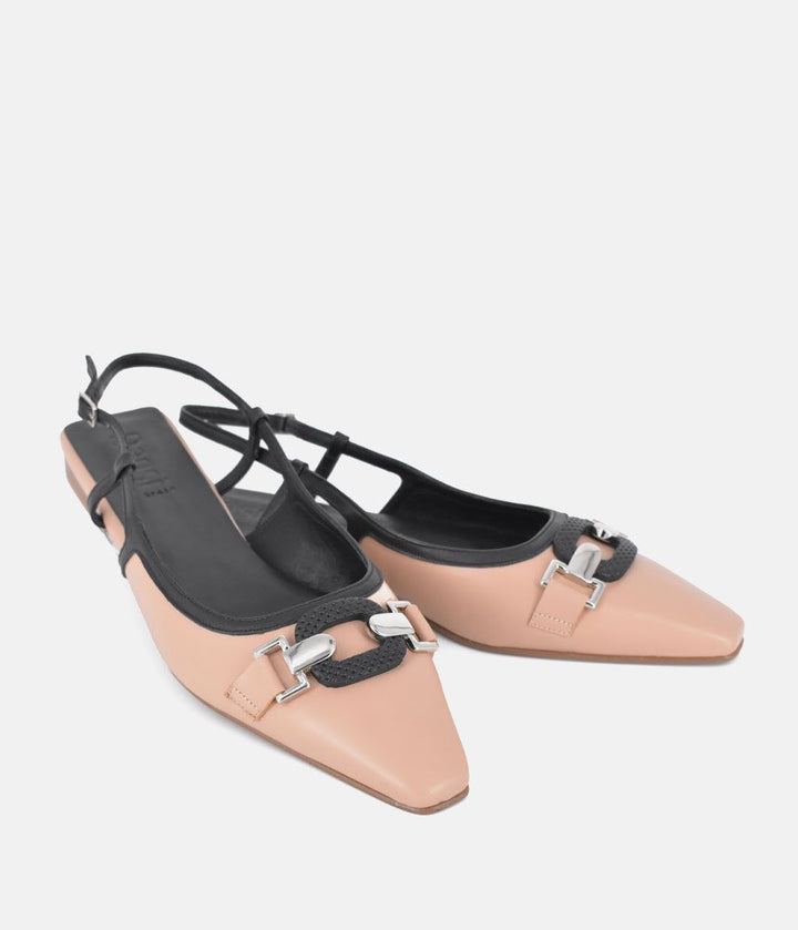 Dansi Elegant Beige Slingback Flats