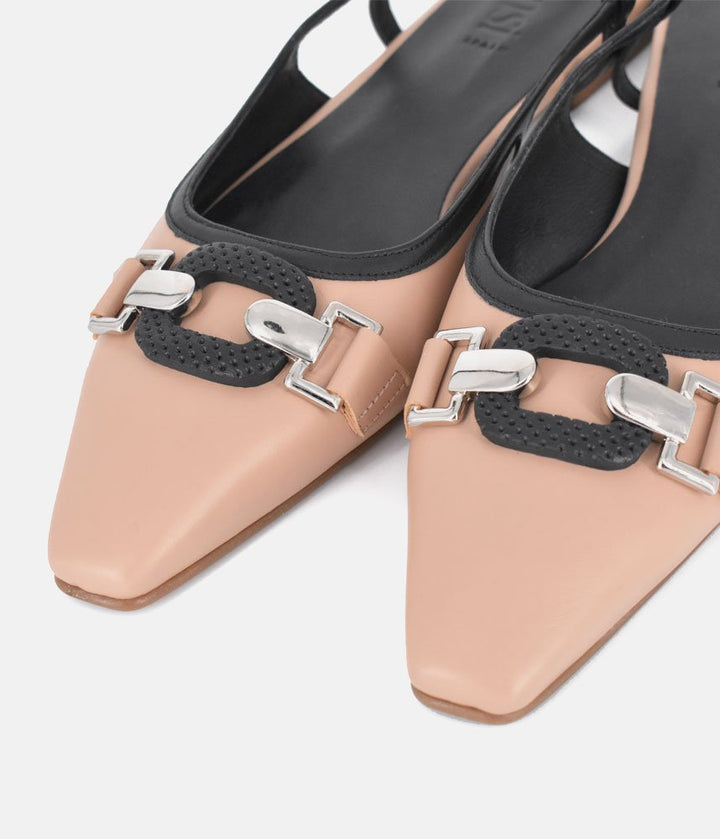 Dansi Elegant Beige Slingback Flats