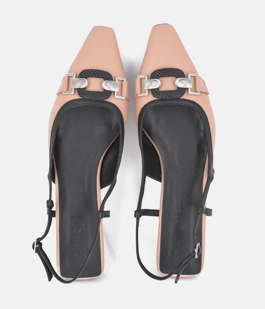 Dansi Elegant Beige Slingback Flats