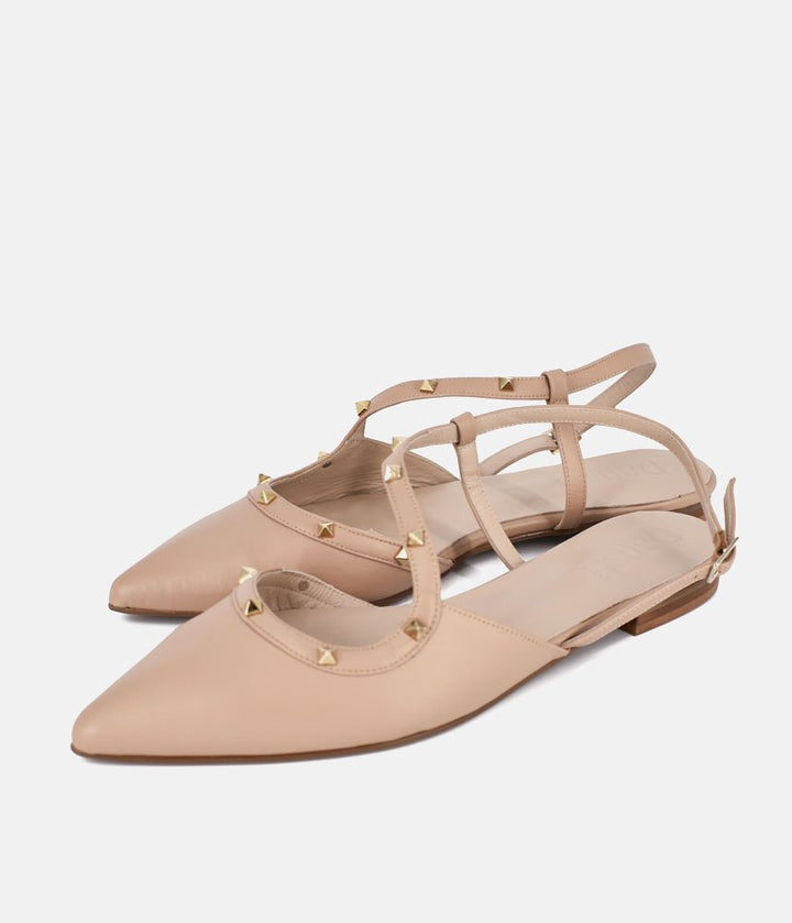 Dansi Valentino Inspired Studded Strappy Flats