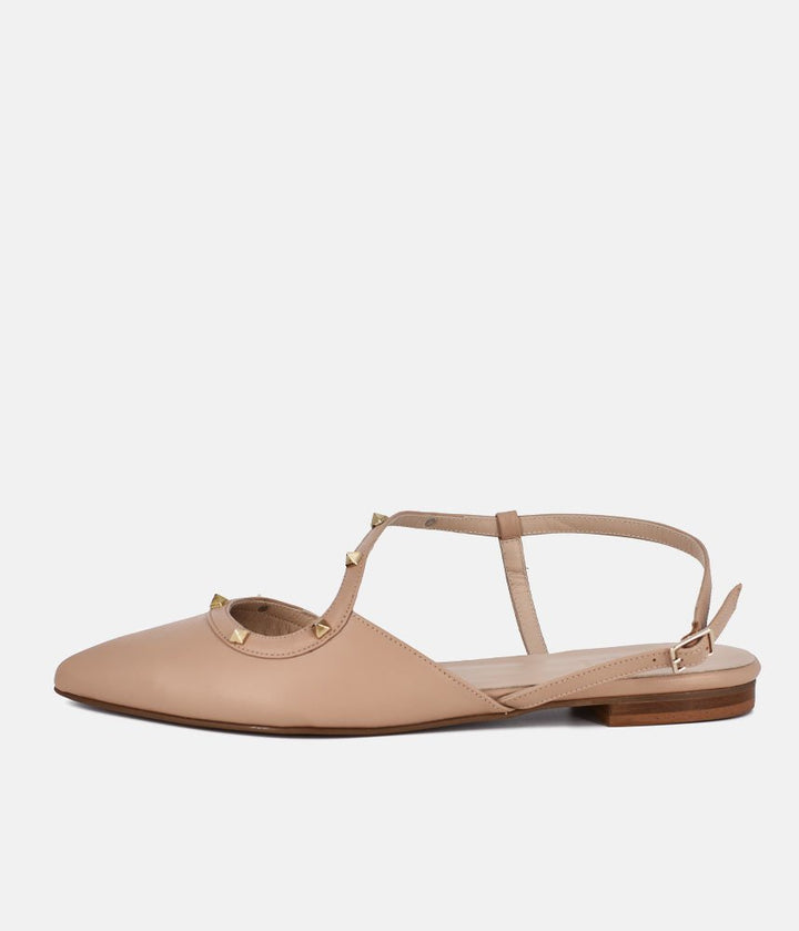 Dansi Valentino Inspired Studded Strappy Flats