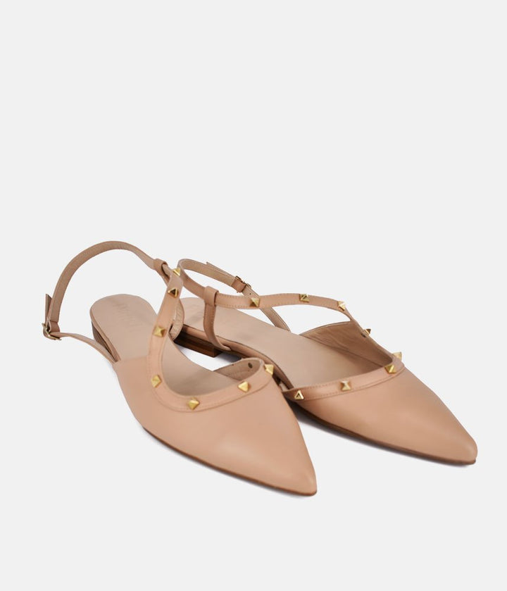 Dansi Valentino Inspired Studded Strappy Flats