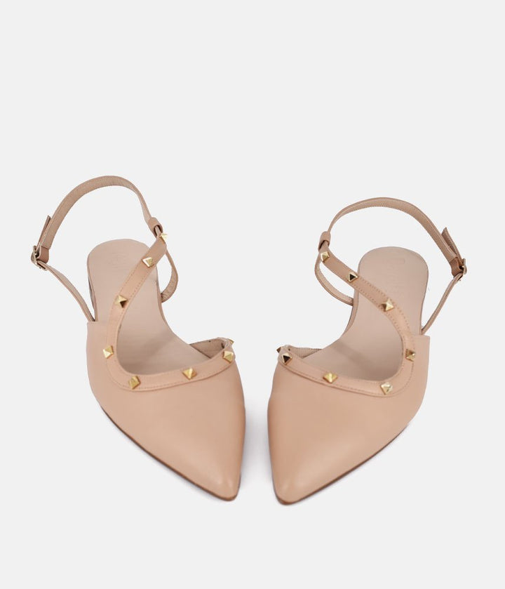 Dansi Valentino Inspired Studded Strappy Flats