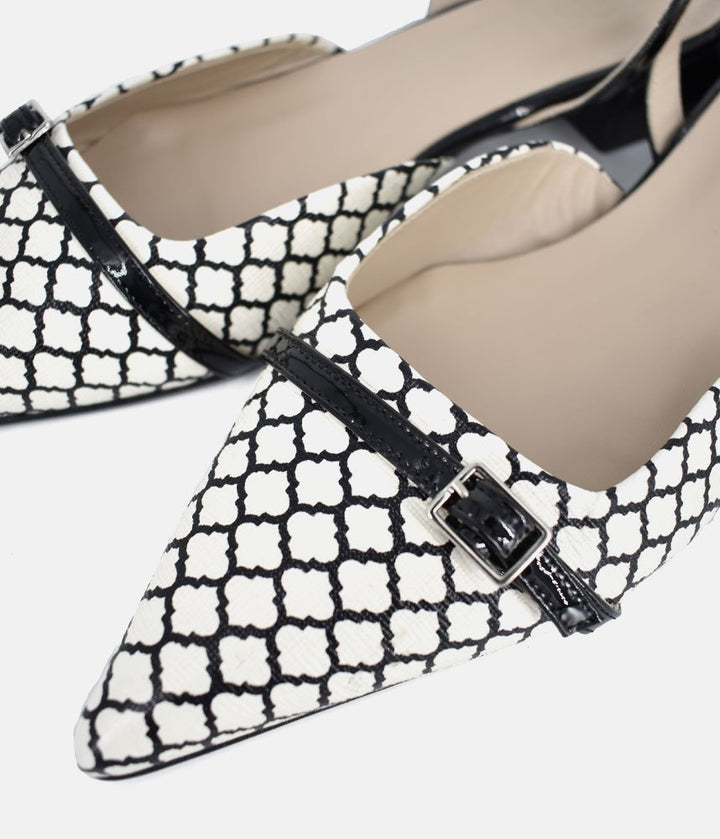 Dansi Chic Monochrome Low Block Heels