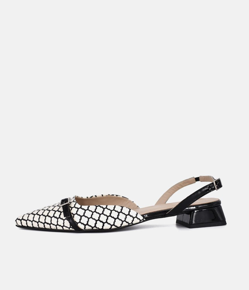 Dansi Chic Monochrome Low Block Heels
