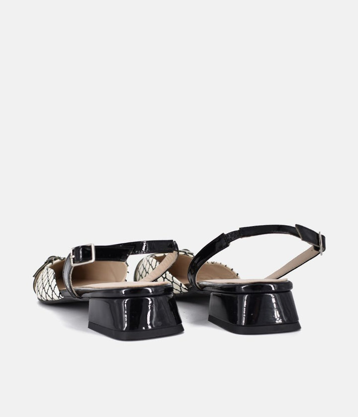 Dansi Chic Monochrome Low Block Heels