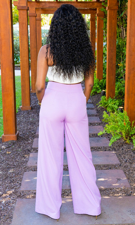 Double Button Pants -  Lavender