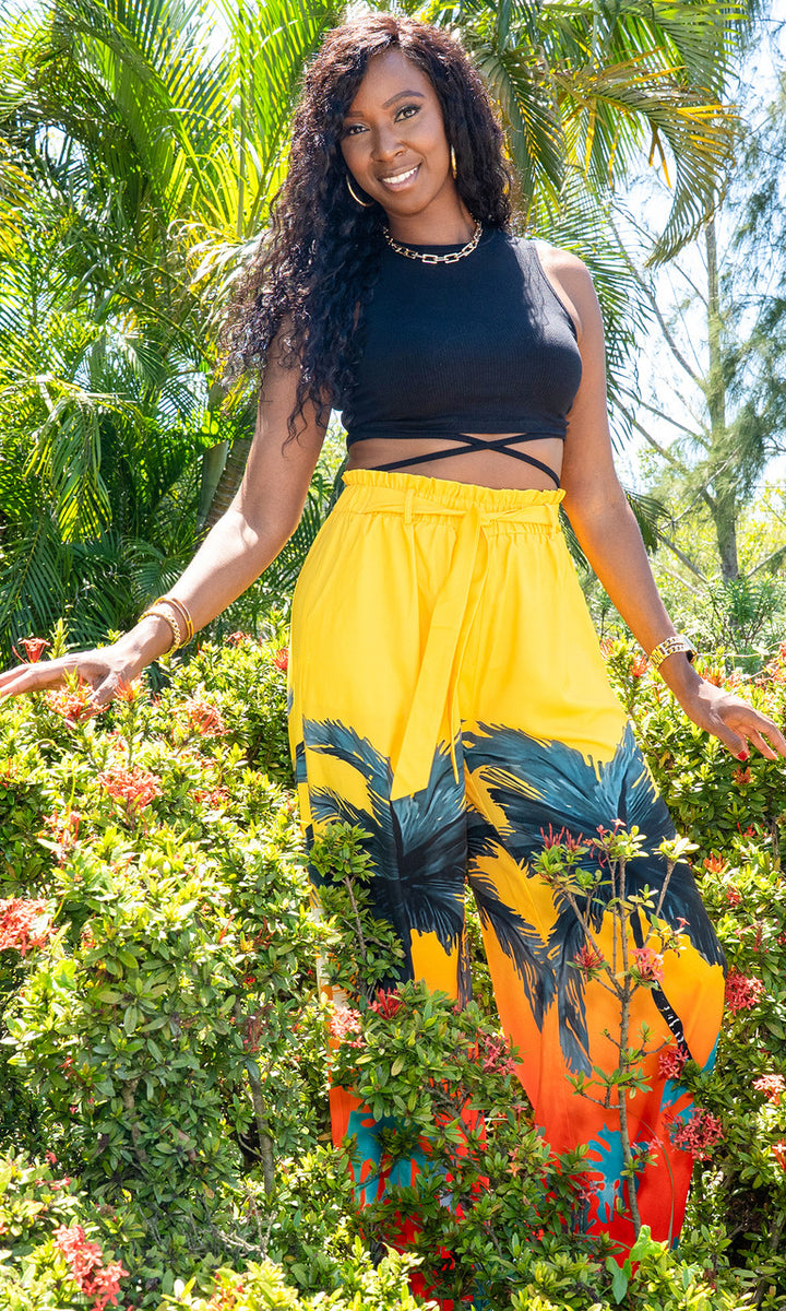 Florence Wide Leg Pants - Tropical