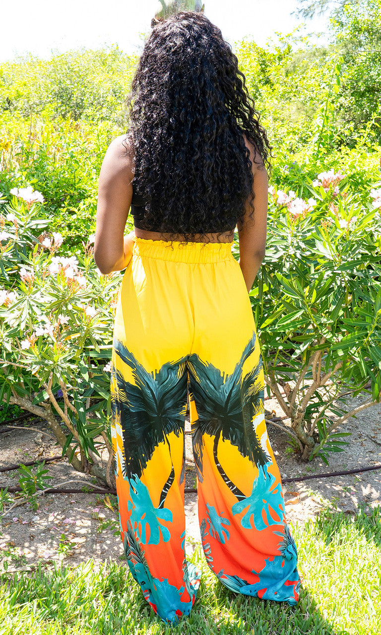 Florence Wide Leg Pants - Tropical