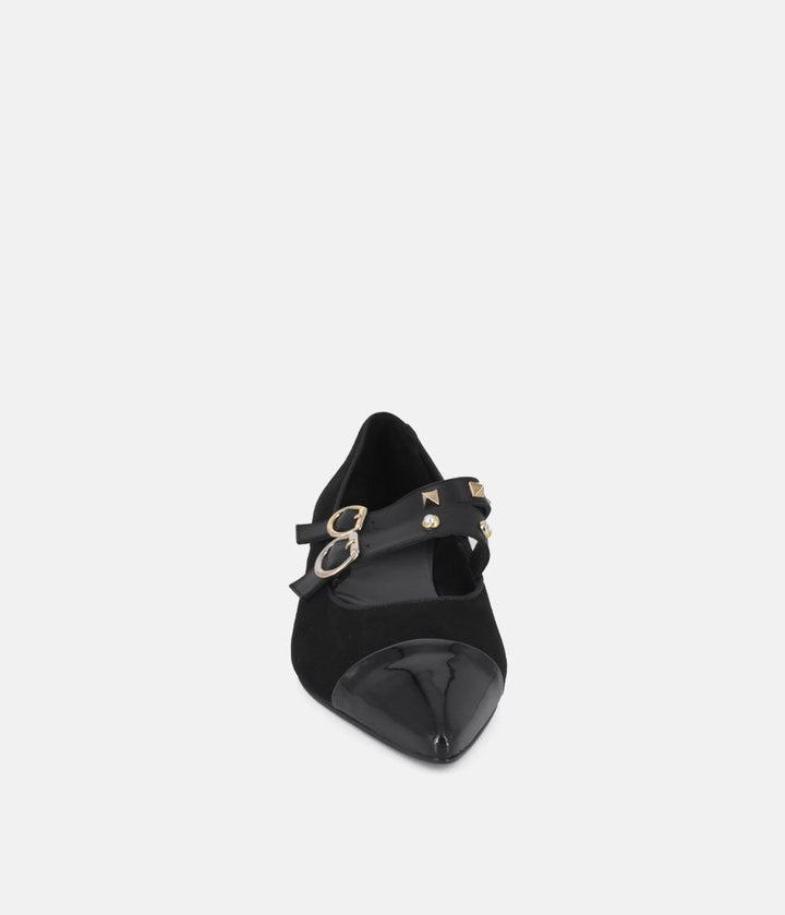 Dansi Chic Black Suede Flats
