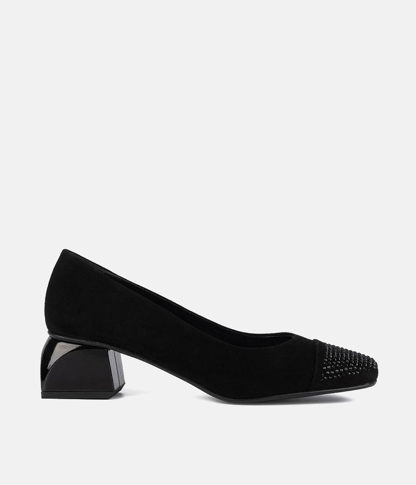 Dansi Elegant Block Heels - Black
