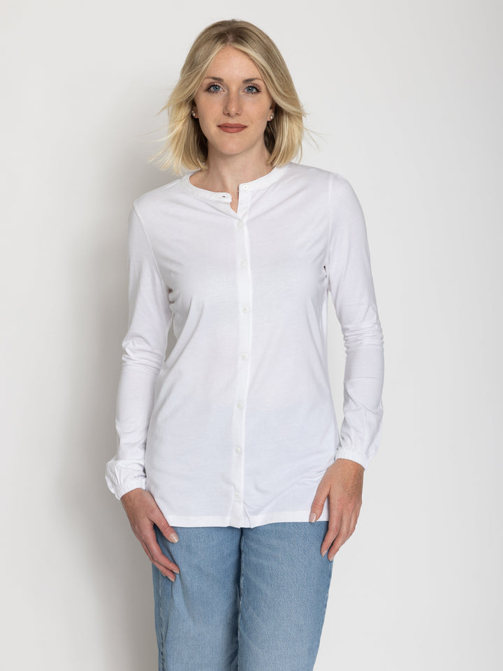 Tall Women’s Long Sleeve Collarless Jersey Shirt