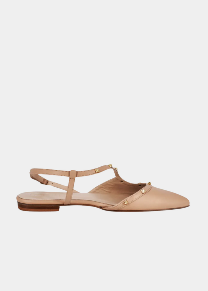 Dansi Valentino Inspired Studded Strappy Flats