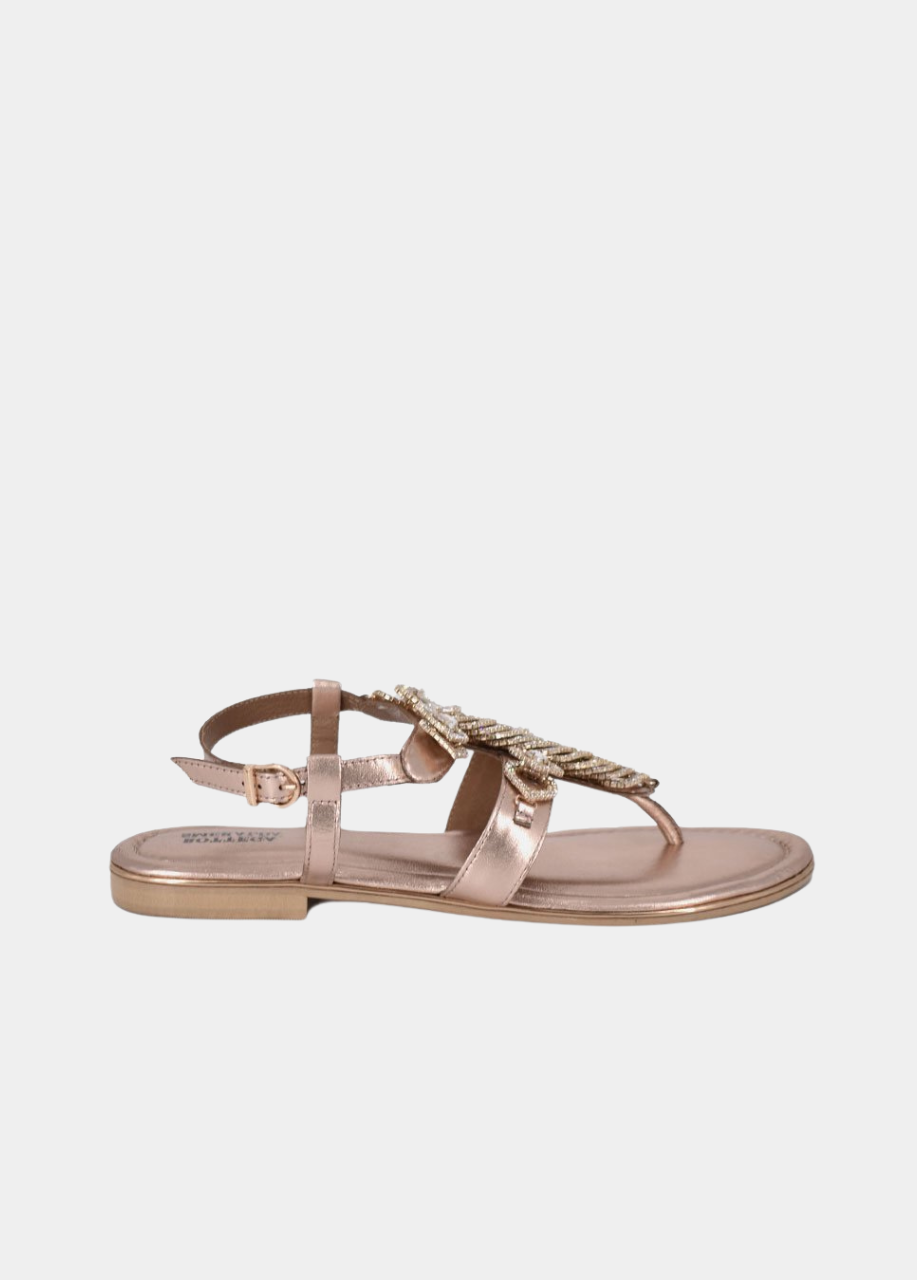 Bottega Stunning Diamante Sandals - Rose Gold