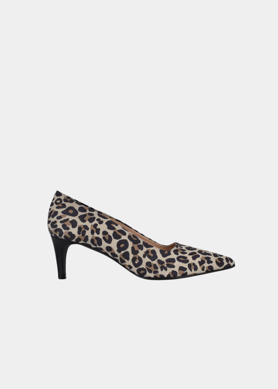 Cinderella Shoes Stylish Leopard Print Suede Heels