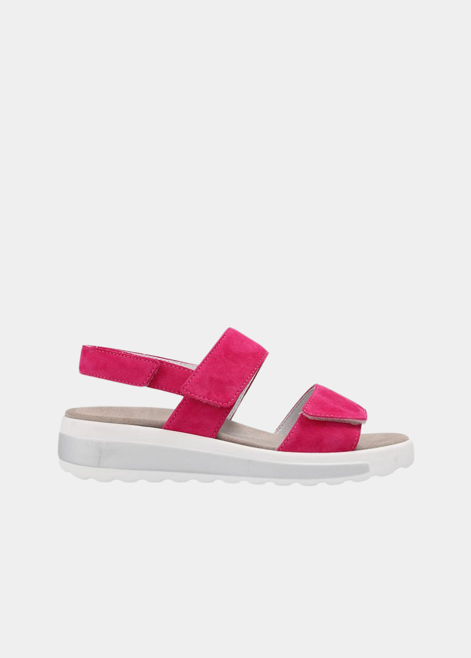 Semler Fashionable Hot Pink Suede Wedge Sandals