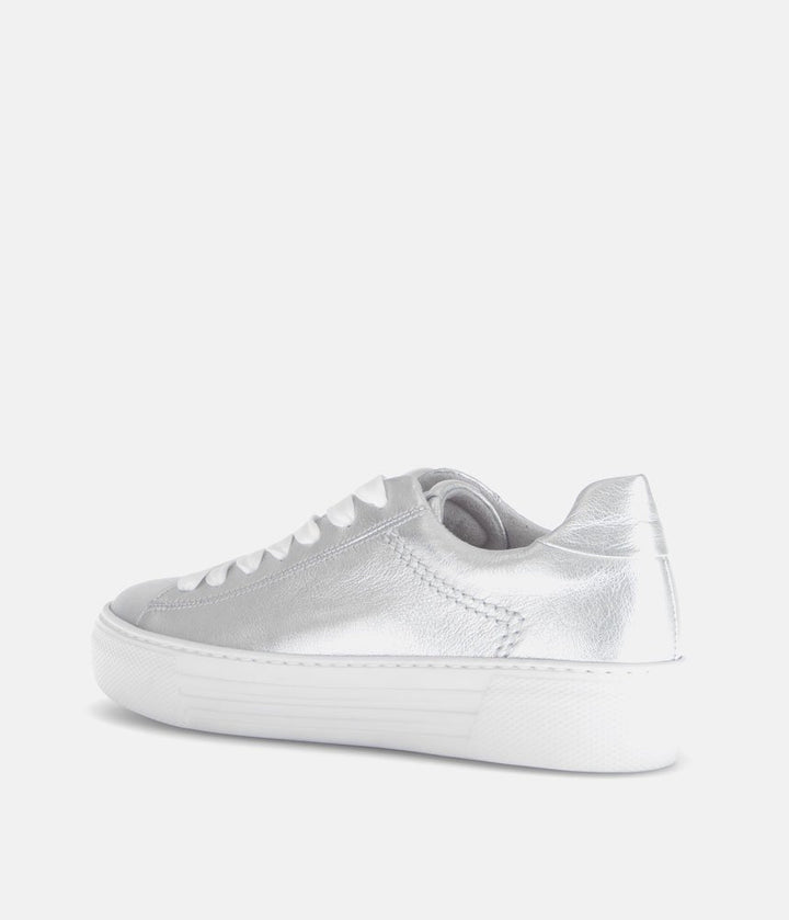 Gabor Trendy Silver Platform Trainers