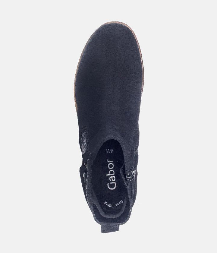 Gabor Premium Suede Ankle Boots - Navy