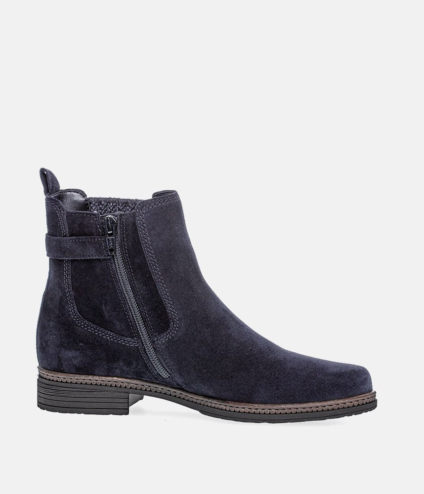 Gabor Premium Suede Ankle Boots - Navy